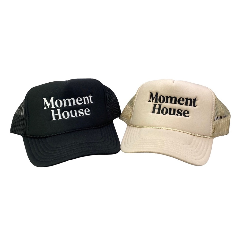 Lot of 2 'Moment House'‎ embroidered trucker hats
